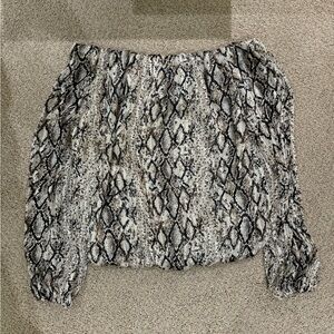 Off the Shoulder Snakeskin Top